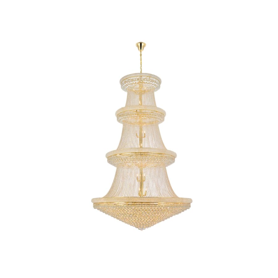 Elegant Lighting Primo 56 Light 62" Wide Crystal Empire Chandelier with Clear Royal Cut Crystals