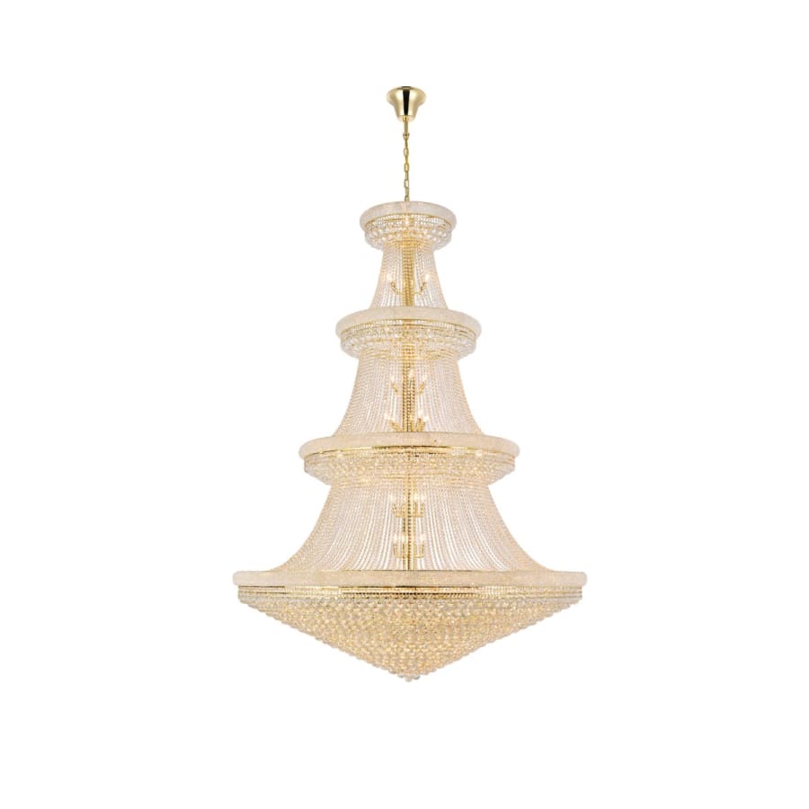 Elegant Lighting Primo 66 Light 72" Wide Crystal Empire Chandelier with Clear Royal Cut Crystals