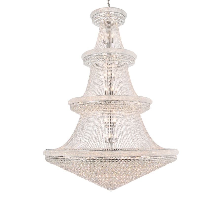 Elegant Lighting Primo 66 Light 72" Wide Crystal Empire Chandelier with Clear Royal Cut Crystals