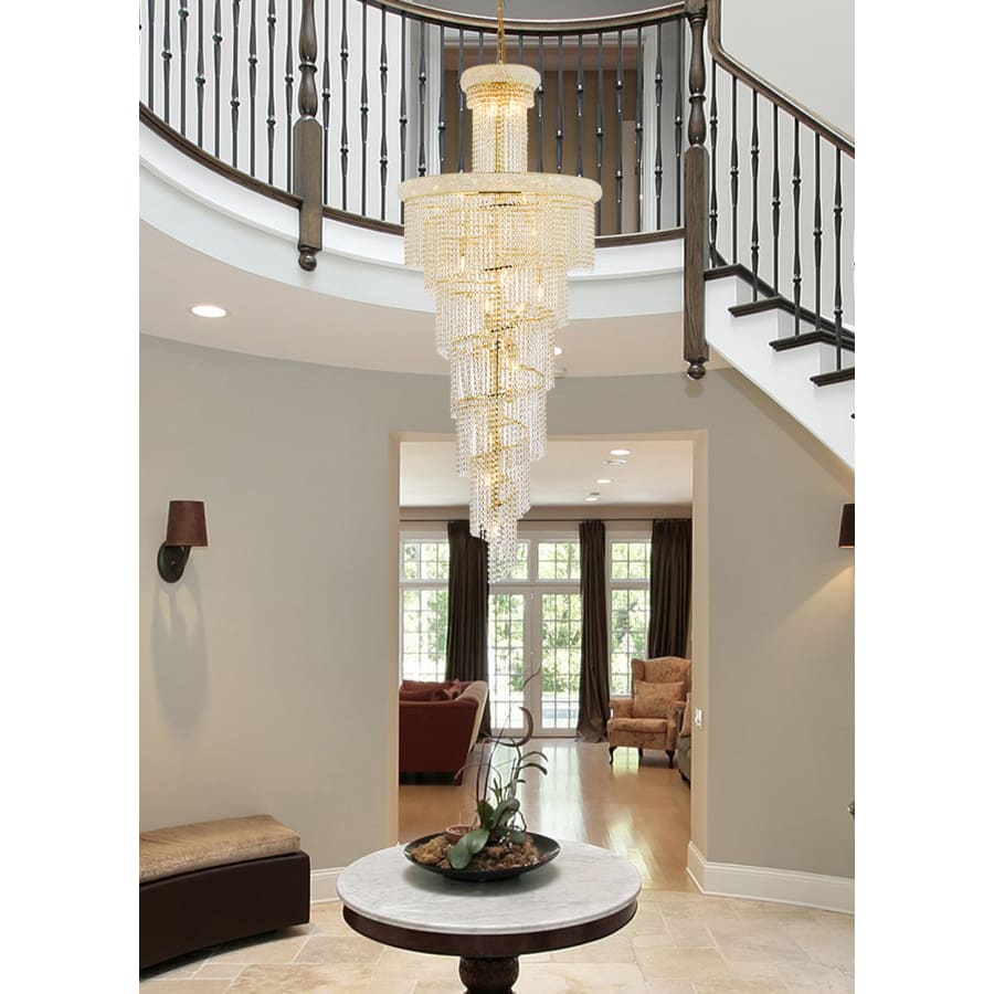 Elegant Lighting Spiral 28 Light 30" Wide Crystal Chandelier with Clear Royal Cut Crystals
