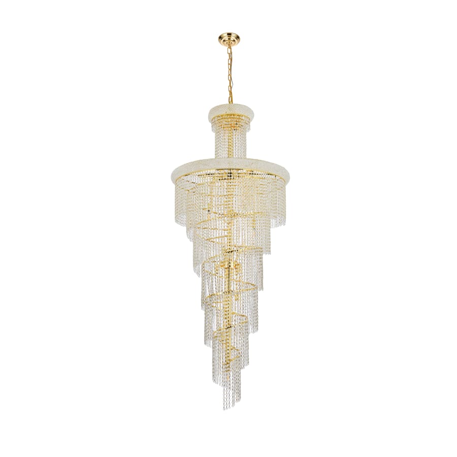 Elegant Lighting Spiral 28 Light 30" Wide Crystal Chandelier with Clear Royal Cut Crystals