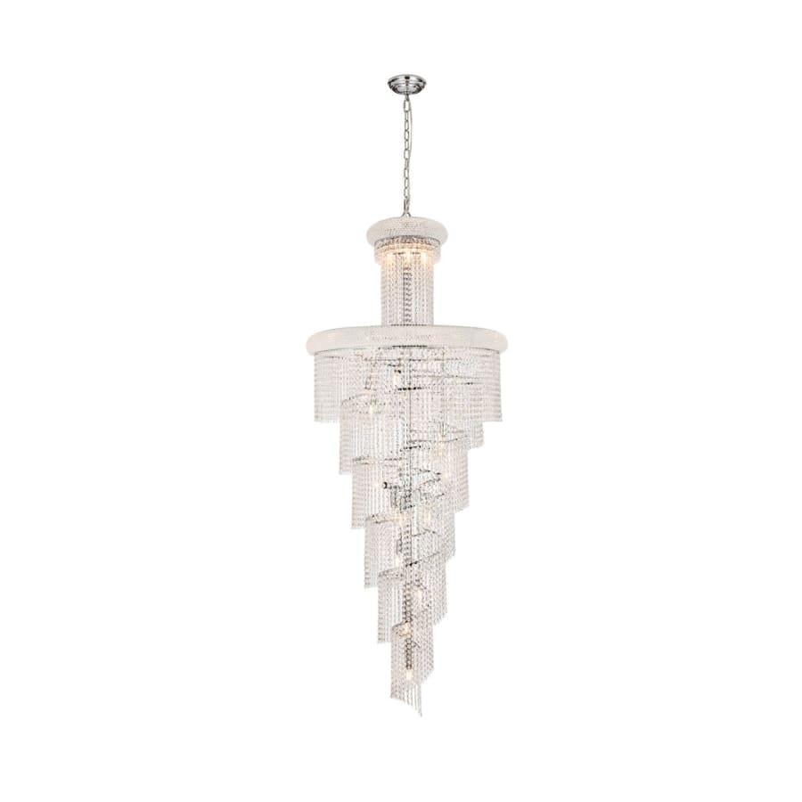 Elegant Lighting Spiral 28 Light 30" Wide Crystal Chandelier with Clear Royal Cut Crystals