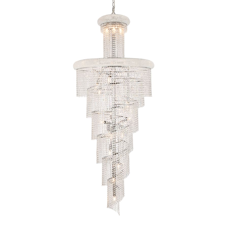 Elegant Lighting Spiral 28 Light 30" Wide Crystal Chandelier with Clear Royal Cut Crystals