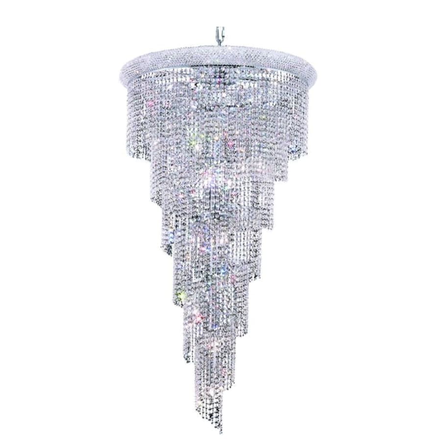Elegant Lighting Spiral 22 Light 30" Wide Crystal Chandelier with Clear Royal Cut Crystals