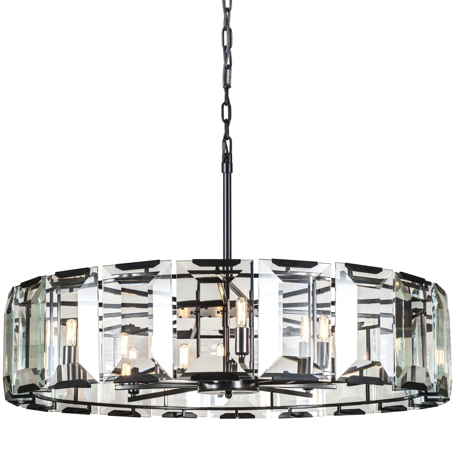 Elegant Lighting Monaco 10 Light 43" Wide Glass Chandelier with Emerald Cut Glass Panels