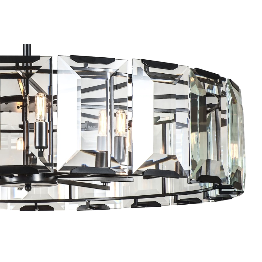 Elegant Lighting Monaco 10 Light 43" Wide Glass Chandelier with Emerald Cut Glass Panels