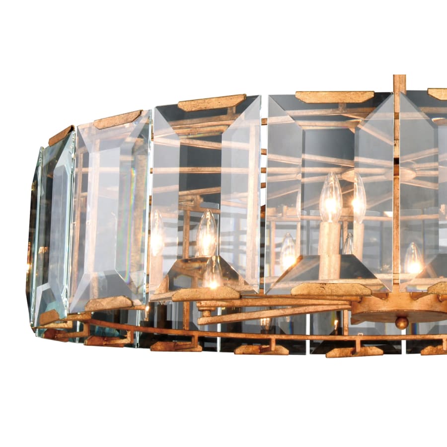 Elegant Lighting Monaco 10 Light 43" Wide Glass Chandelier with Emerald Cut Glass Panels