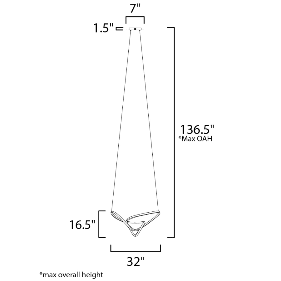 ET2 Perpetual 32" Wide LED Abstract Chandelier