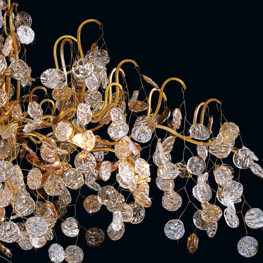 Eurofase Lighting Campobasso 8 Light 26" Wide Chandelier with Gold Metal Wire Frame and Glass Wafers