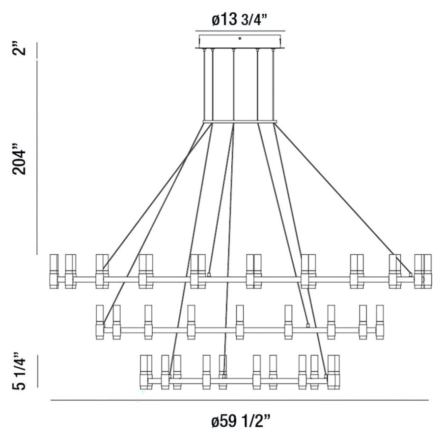 Eurofase Lighting Albany 51 Light 60" Wide LED Ring Chandelier