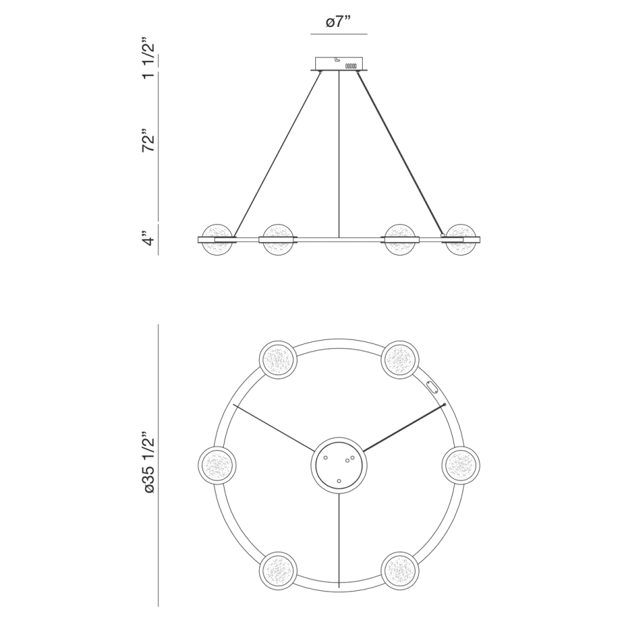 Eurofase Lighting Circolo 6 Light 36" Wide LED Ring Chandelier