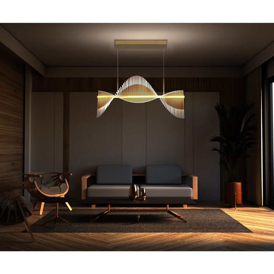 Eurofase Lighting Voltik 59" Wide LED Abstract Linear Chandelier