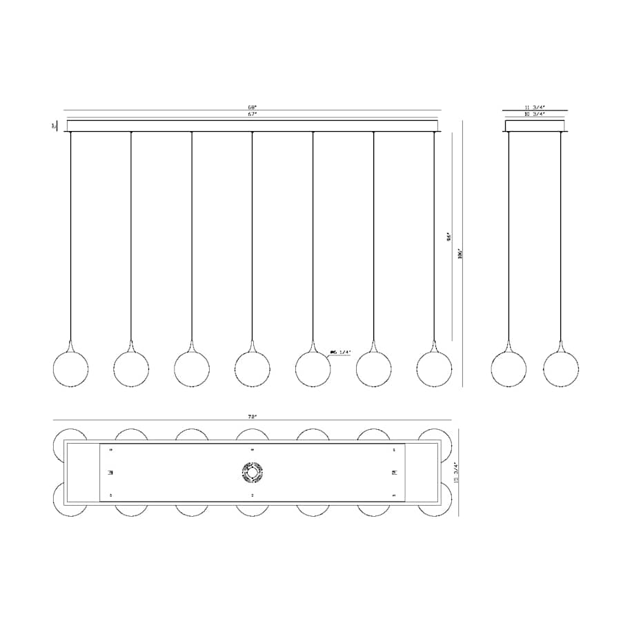 Eurofase Lighting Iissa 72" Wide Linear Chandelier