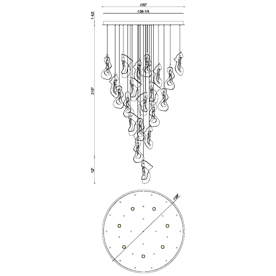 Eurofase Lighting Norah 39" Wide Crystal Chandelier