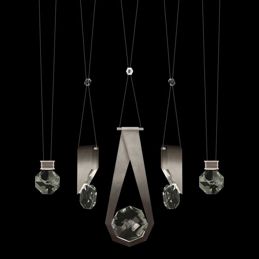 Fine Art Handcrafted Lighting ARIA 10 Light 43" Wide LED Crystal Linear Pendant with Shades