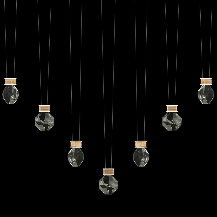 Fine Art Handcrafted Lighting ARIA 14 Light 60" Wide LED Crystal Linear Pendant