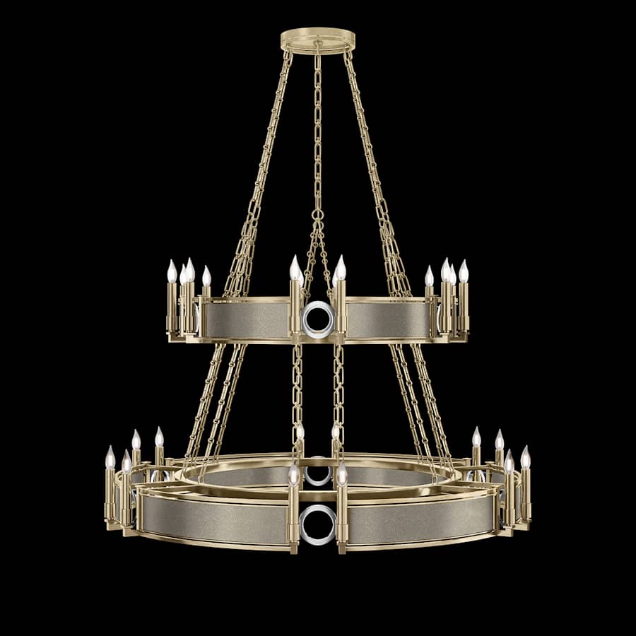 Fine Art Handcrafted Lighting Mirage 24 Light 50" Wide Taper Candle Style Chandelier