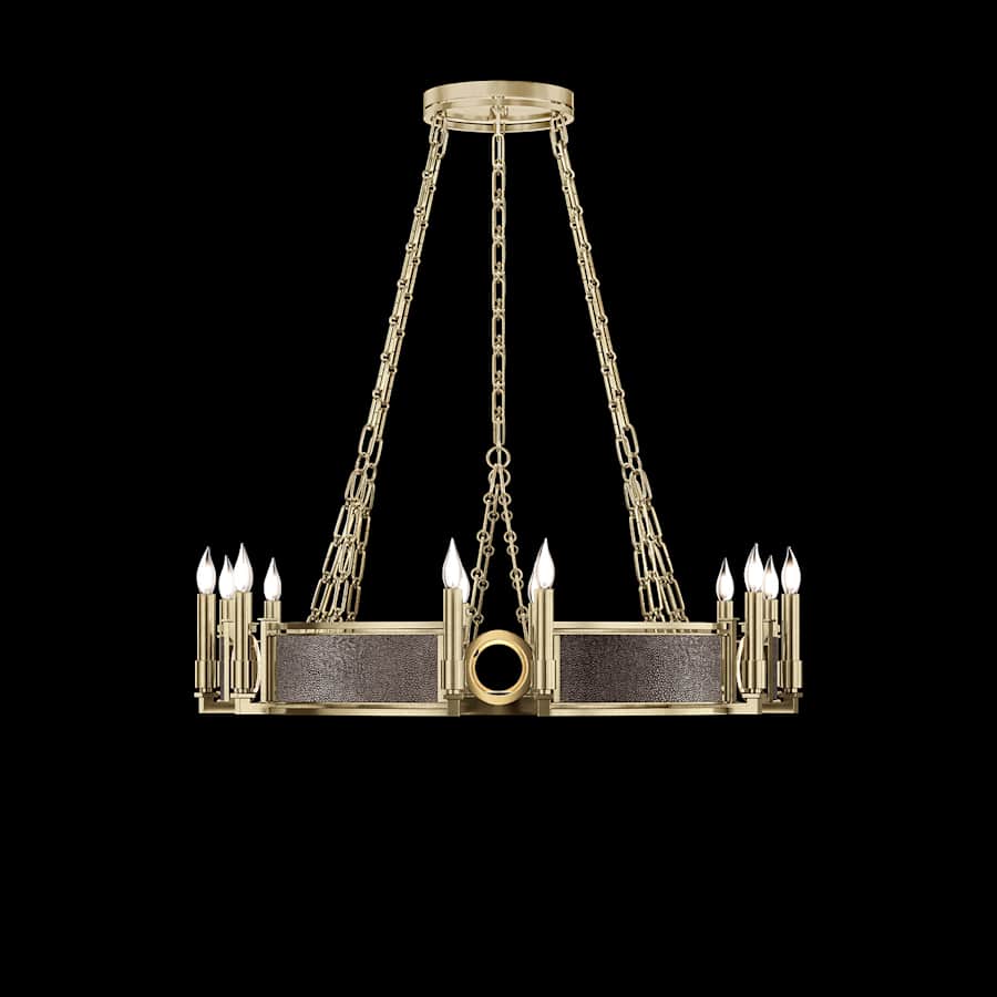 Fine Art Handcrafted Lighting Mirage 12 Light 36" Wide Taper Candle Style Chandelier