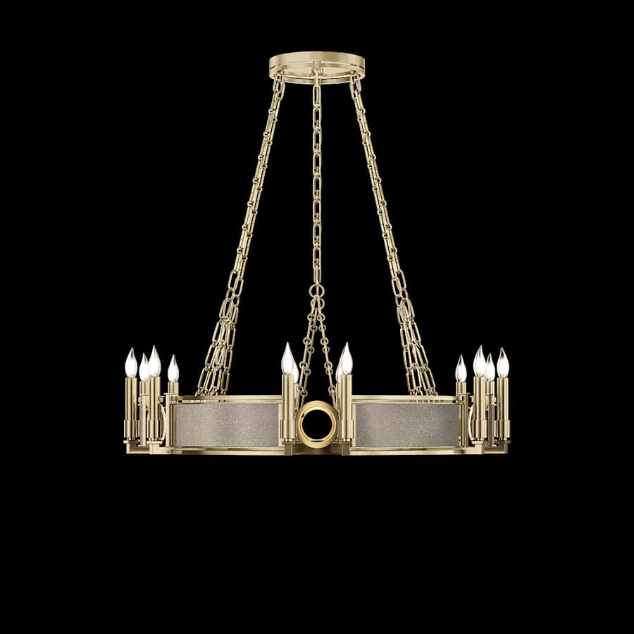 Fine Art Handcrafted Lighting Mirage 12 Light 36" Wide Taper Candle Style Chandelier