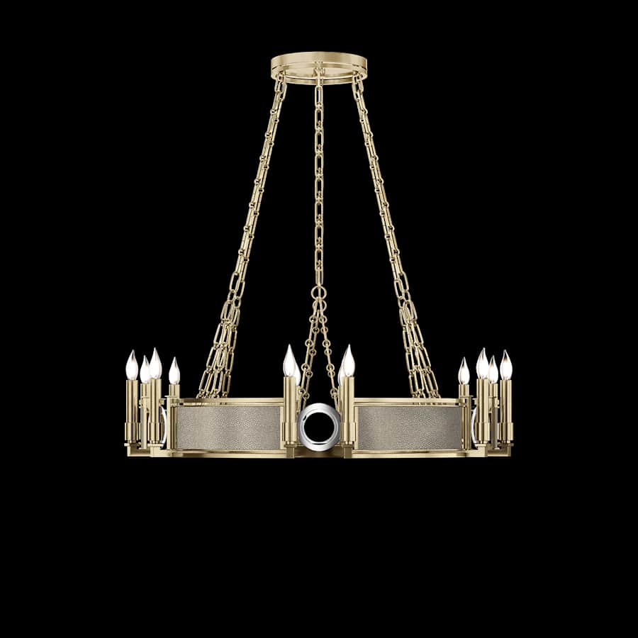 Fine Art Handcrafted Lighting Mirage 12 Light 36" Wide Taper Candle Style Chandelier
