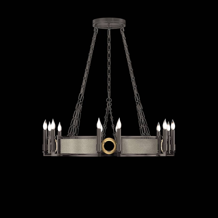 Fine Art Handcrafted Lighting Mirage 12 Light 36" Wide Taper Candle Style Chandelier