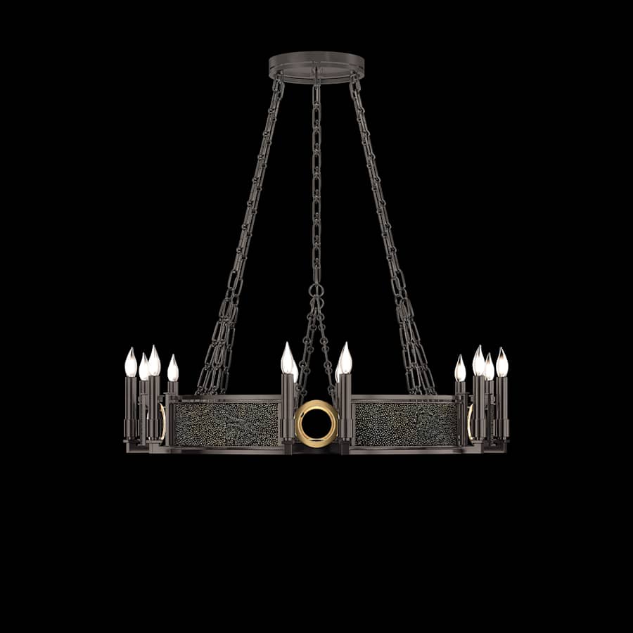 Fine Art Handcrafted Lighting Mirage 12 Light 36" Wide Taper Candle Style Chandelier