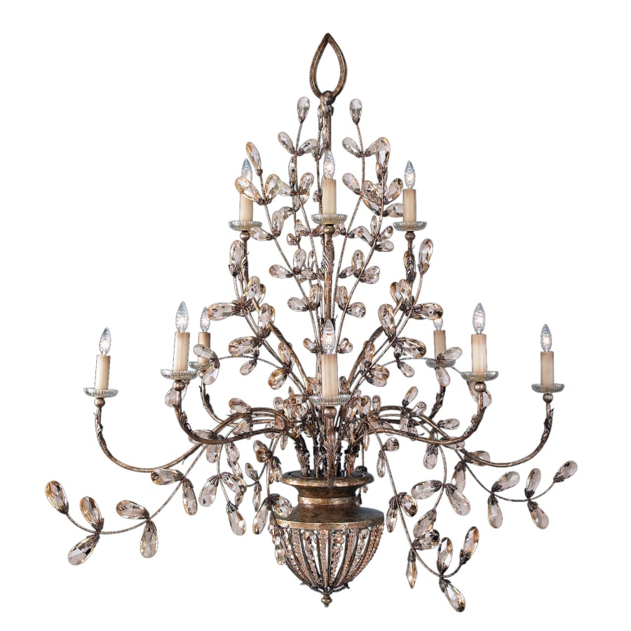 Fine Art Handcrafted Lighting A Midsummer Night's Dream Twelve-Light Two-Tier Chandelier with Crystal Accents and Candelabra Lights