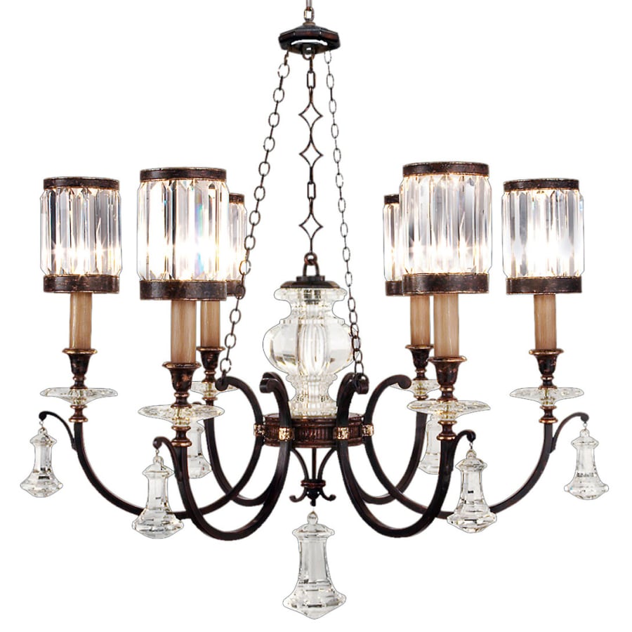 Fine Art Handcrafted Lighting Eaton Place Six-Light Single-Tier Chandelier with Channel-Set Crystal Diffusers and Crystal Accents