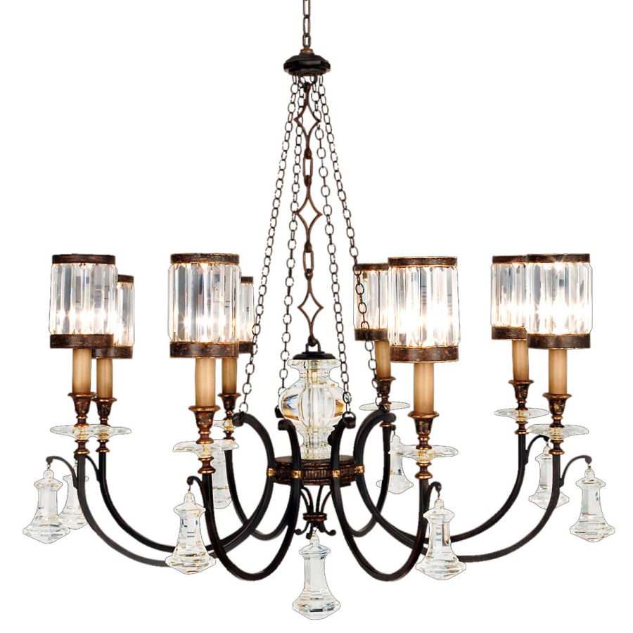 Fine Art Handcrafted Lighting Eaton Place Eight-Light Single-Tier Chandelier with Channel-Set Crystal Diffusers and Crystal Accents