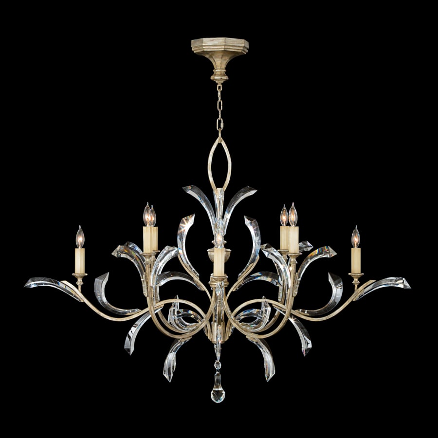 Fine Art Handcrafted Lighting Beveled Arcs 57" Round Chandelier with Arcing Beveled Crystal