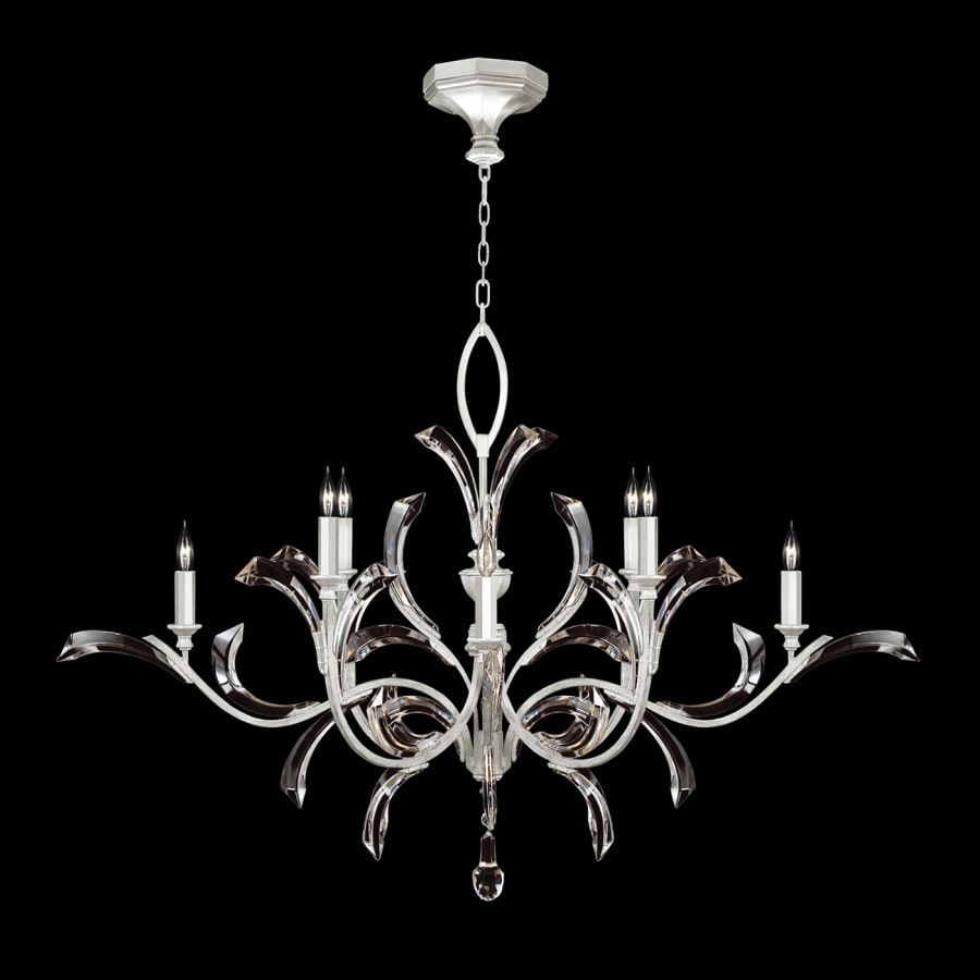 Fine Art Handcrafted Lighting Beveled Arcs 57" Round Chandelier with Arcing Beveled Crystal