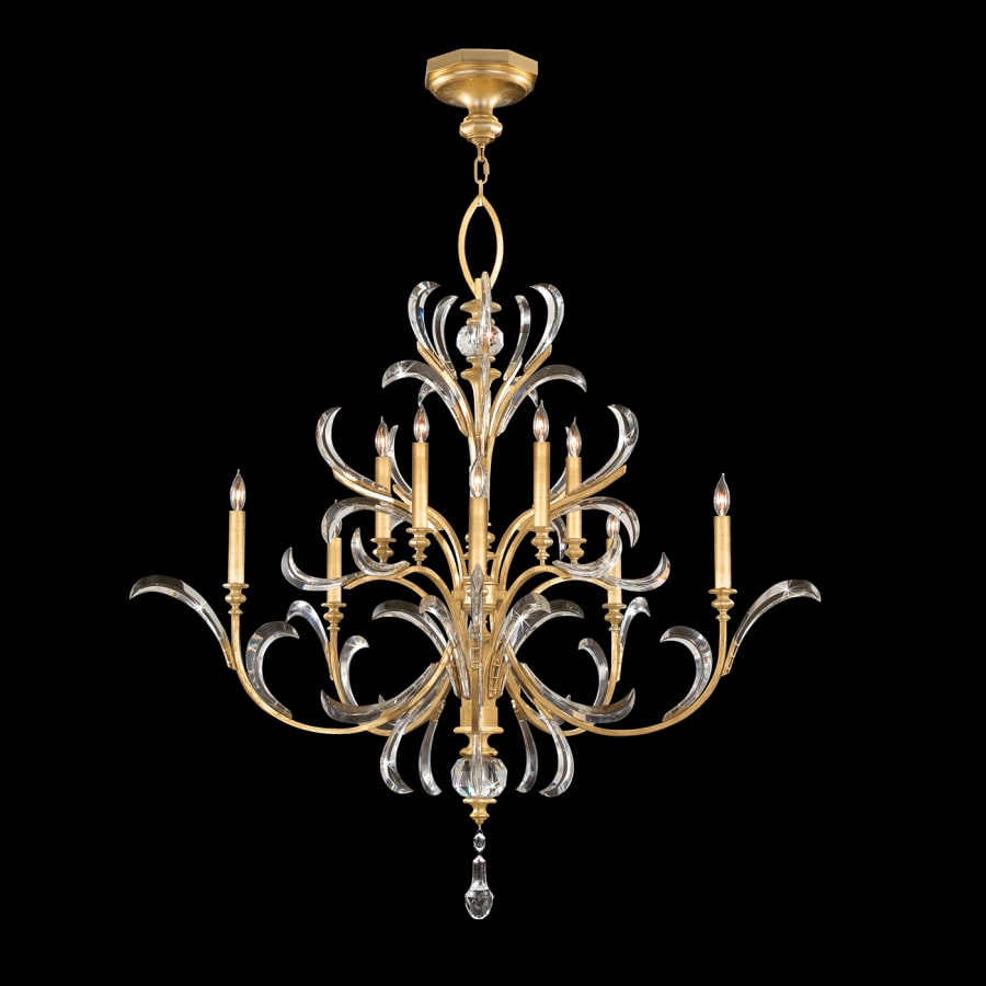 Fine Art Handcrafted Lighting Beveled Arcs 10 Light 56" Wide Crystal Chandelier