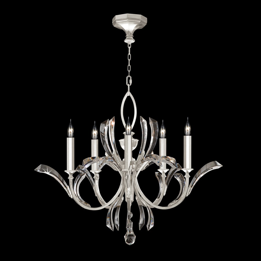 Fine Art Handcrafted Lighting Beveled Arcs 5 Light 36" Wide Crystal Chandelier