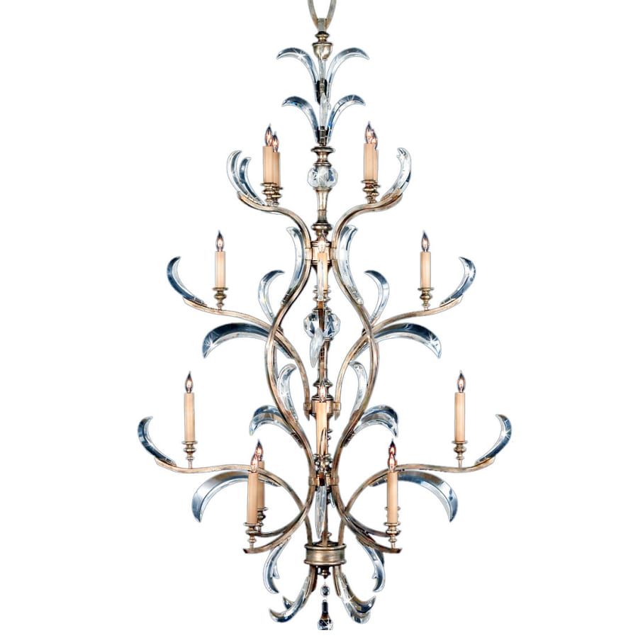 Fine Art Handcrafted Lighting Beveled Arcs Sixteen-Light Three-Tier Beveled Crystal Chandelier