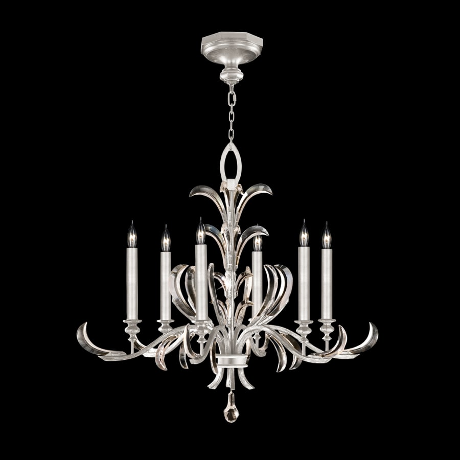 Fine Art Handcrafted Lighting Beveled Arcs 6 Light 37" Wide Crystal Chandelier