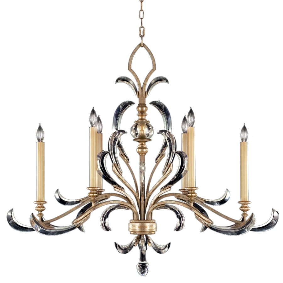 Fine Art Handcrafted Lighting Beveled Arcs Six-Light Single-Tier Beveled Crystal Chandelier
