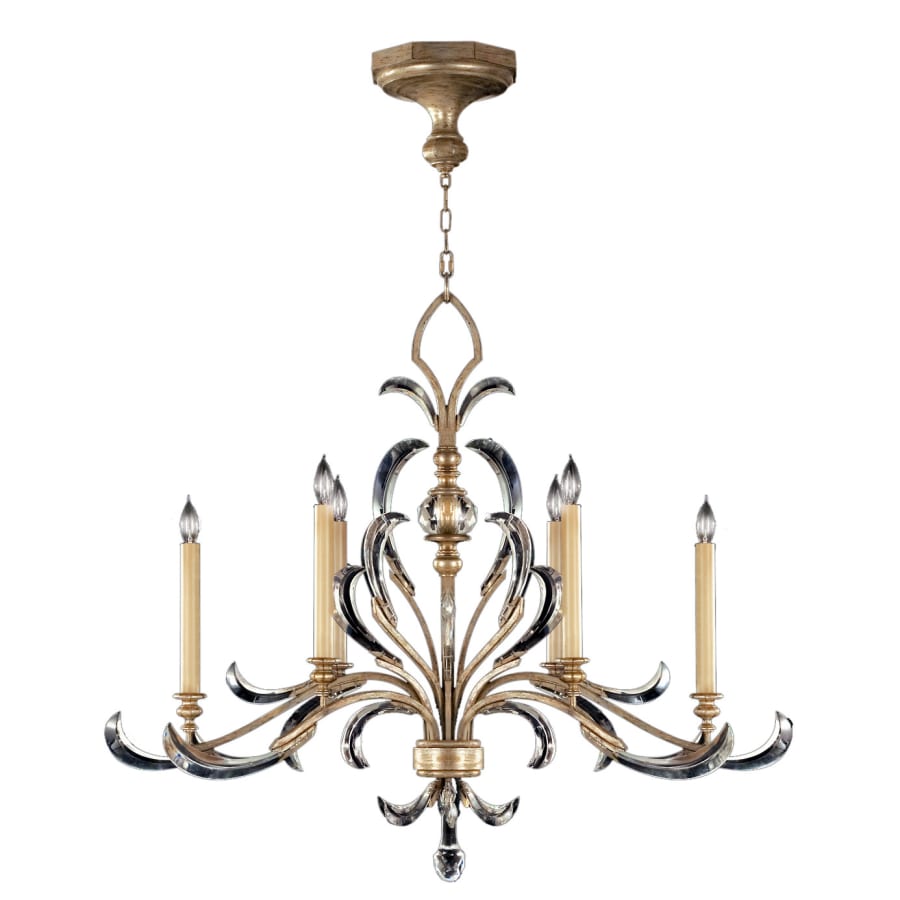 Fine Art Handcrafted Lighting Beveled Arcs Six-Light Single-Tier Beveled Crystal Chandelier