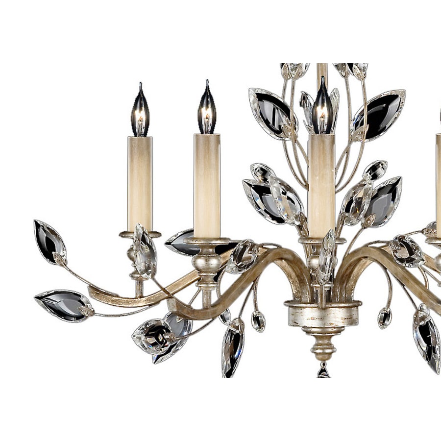Fine Art Handcrafted Lighting Crystal Laurel Five-Light 2 Tier Chandelier with Bold-Cut Stylized Crystal Leaves