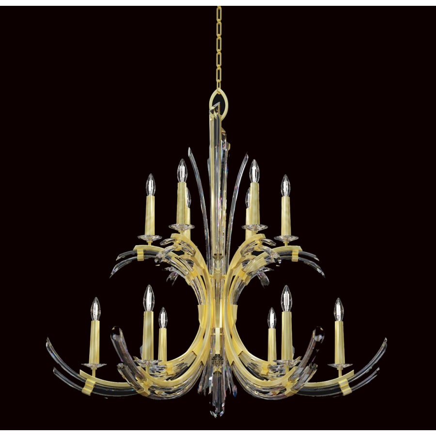 Fine Art Handcrafted Lighting Trevi 12 Light 42" Wide Crystal Abstract Chandelier