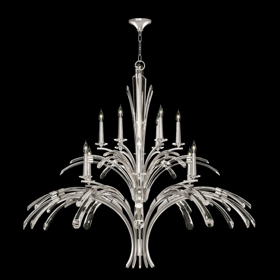 Fine Art Handcrafted Lighting Trevi 12 Light 56" Wide Crystal Abstract Chandelier