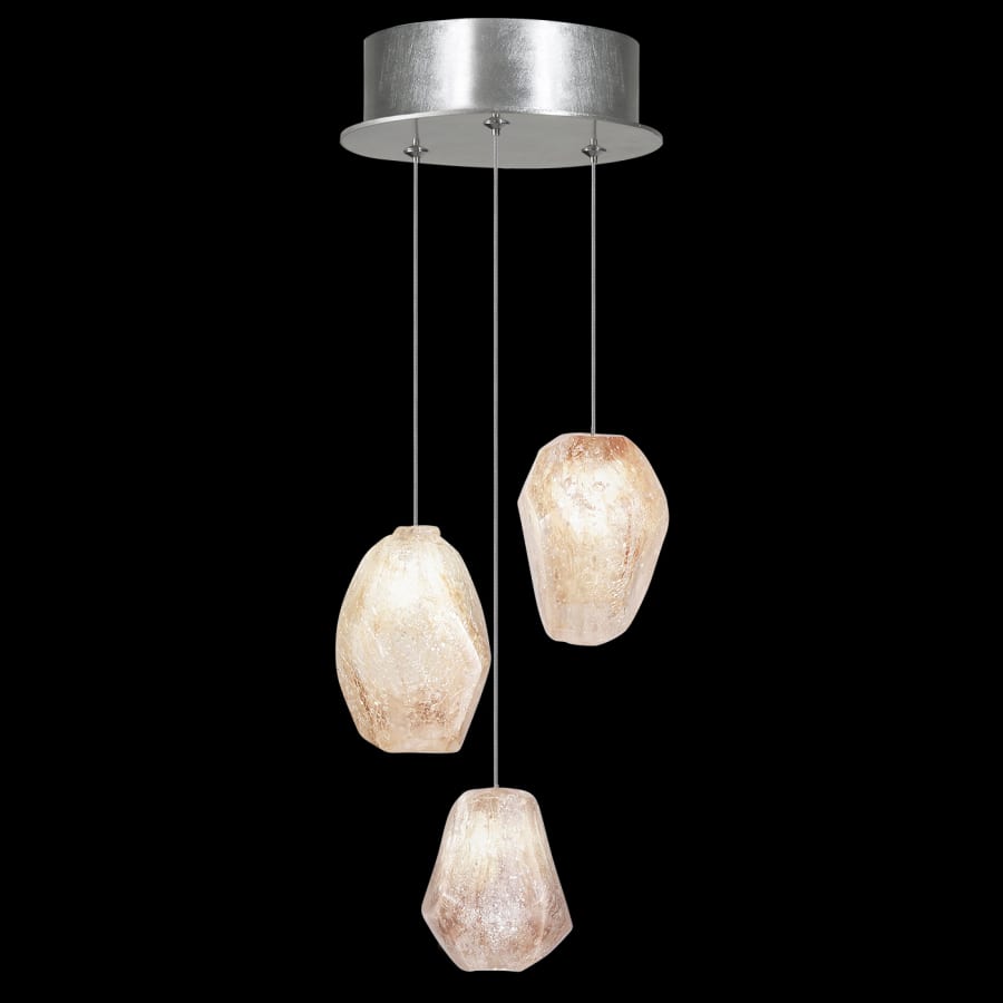 Fine Art Handcrafted Lighting Natural Inspirations 3 Light 9" Wide LED Crystal Multi Light Pendant