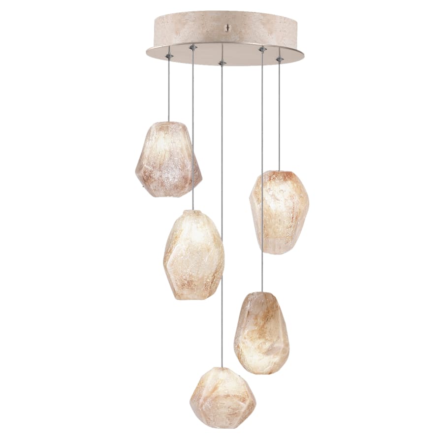 Fine Art Handcrafted Lighting Natural Inspirations 5 Light 12" Wide LED Crystal Multi Light Pendant