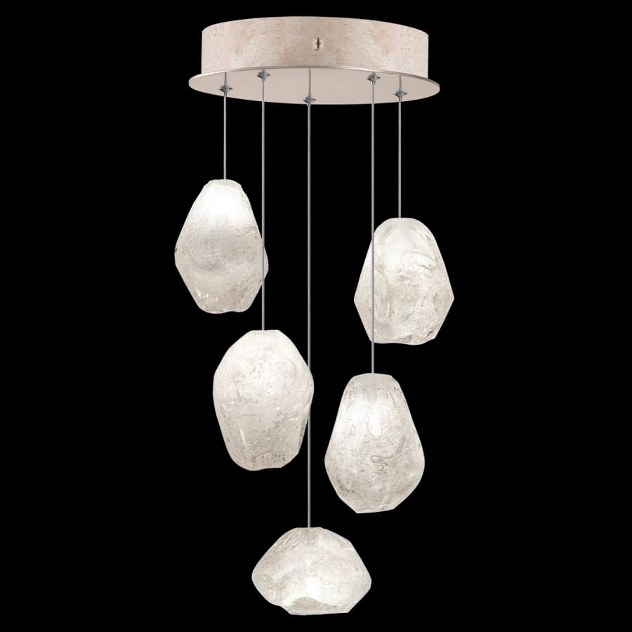 Fine Art Handcrafted Lighting Natural Inspirations 5 Light 12" Wide LED Crystal Multi Light Pendant