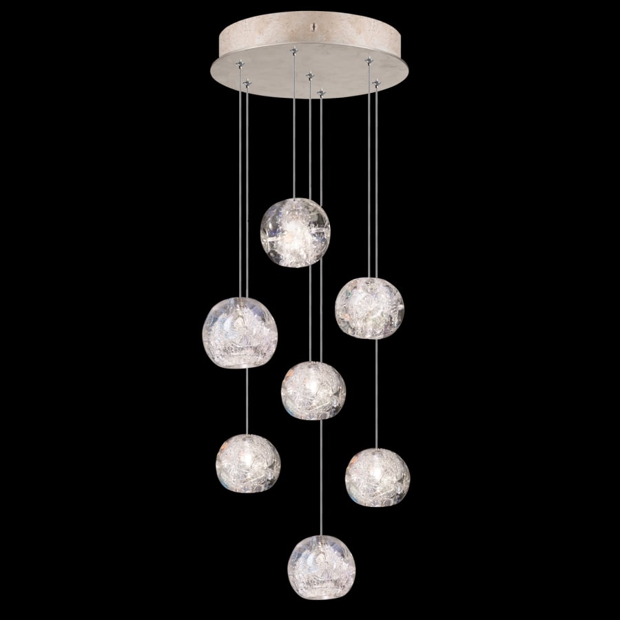 Fine Art Handcrafted Lighting Natural Inspirations 7 Light 14" Wide LED Crystal Multi Light Pendant