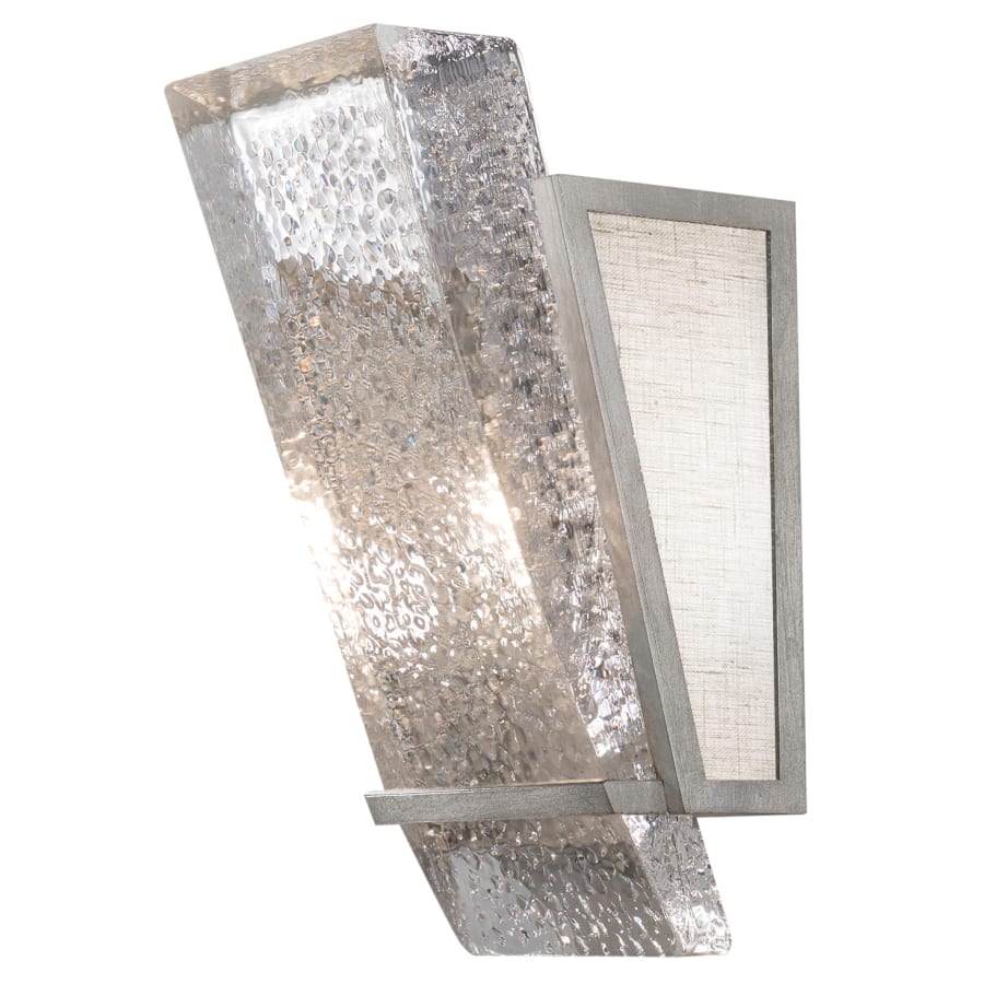 Fine Art Handcrafted Lighting Crownstone Single Light 13" Tall Wall Sconce with Linen Shade