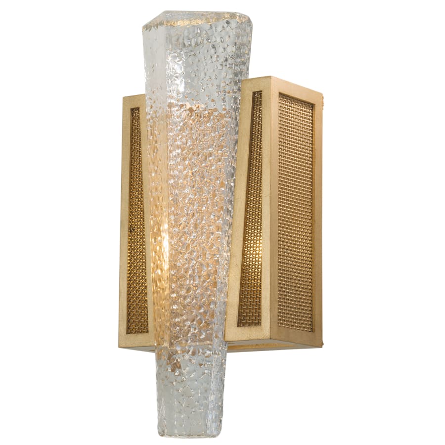 Fine Art Handcrafted Lighting Crownstone Single Light 15" Tall Wall Sconce with Metal Mesh Shade