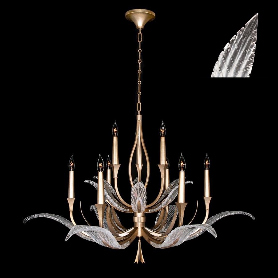 Fine Art Handcrafted Lighting Plume 9 Light 45" Wide Crystal Chandelier