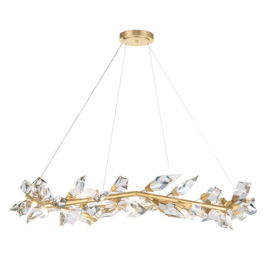 Fine Art Handcrafted Lighting Foret 55" Round Pendant with Hand-cut Faceted Crystal Leaves
