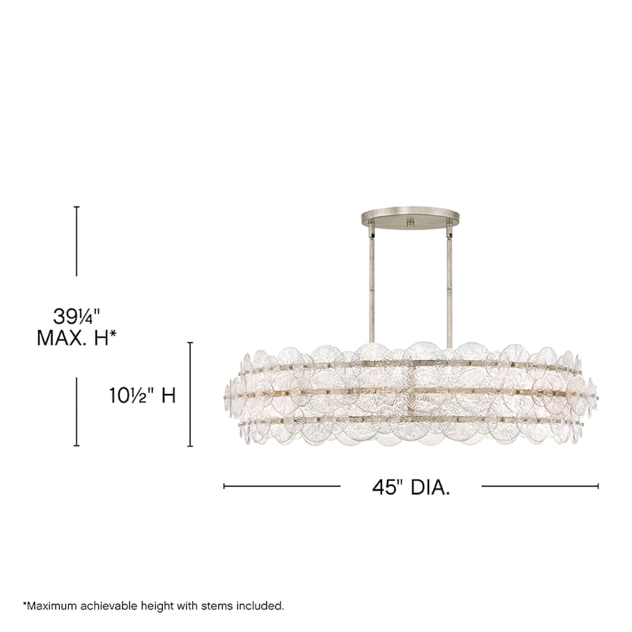 Fredrick Ramond Rene 8 Light 45" Wide Ring Chandelier with Pressed Glass Disks