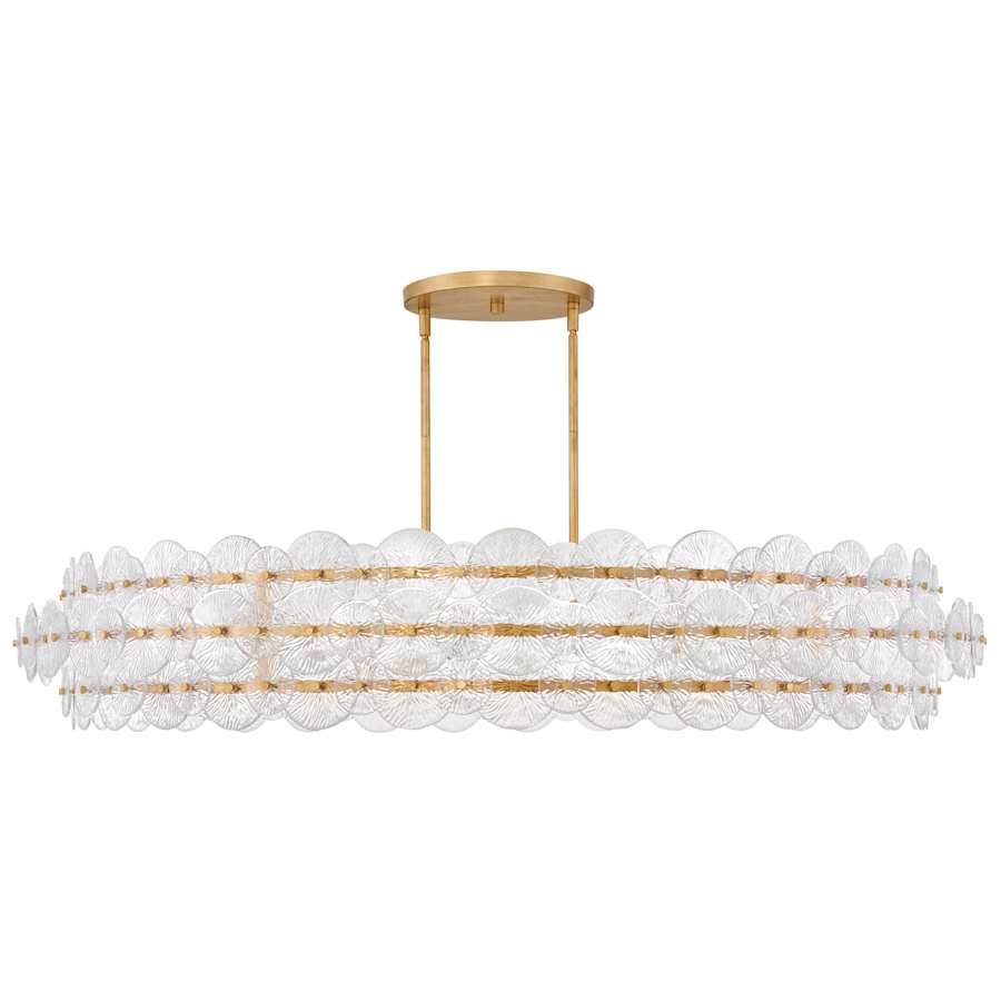 Fredrick Ramond Rene 10 Light 60" Wide Ring Chandelier with Pressed Glass Disks